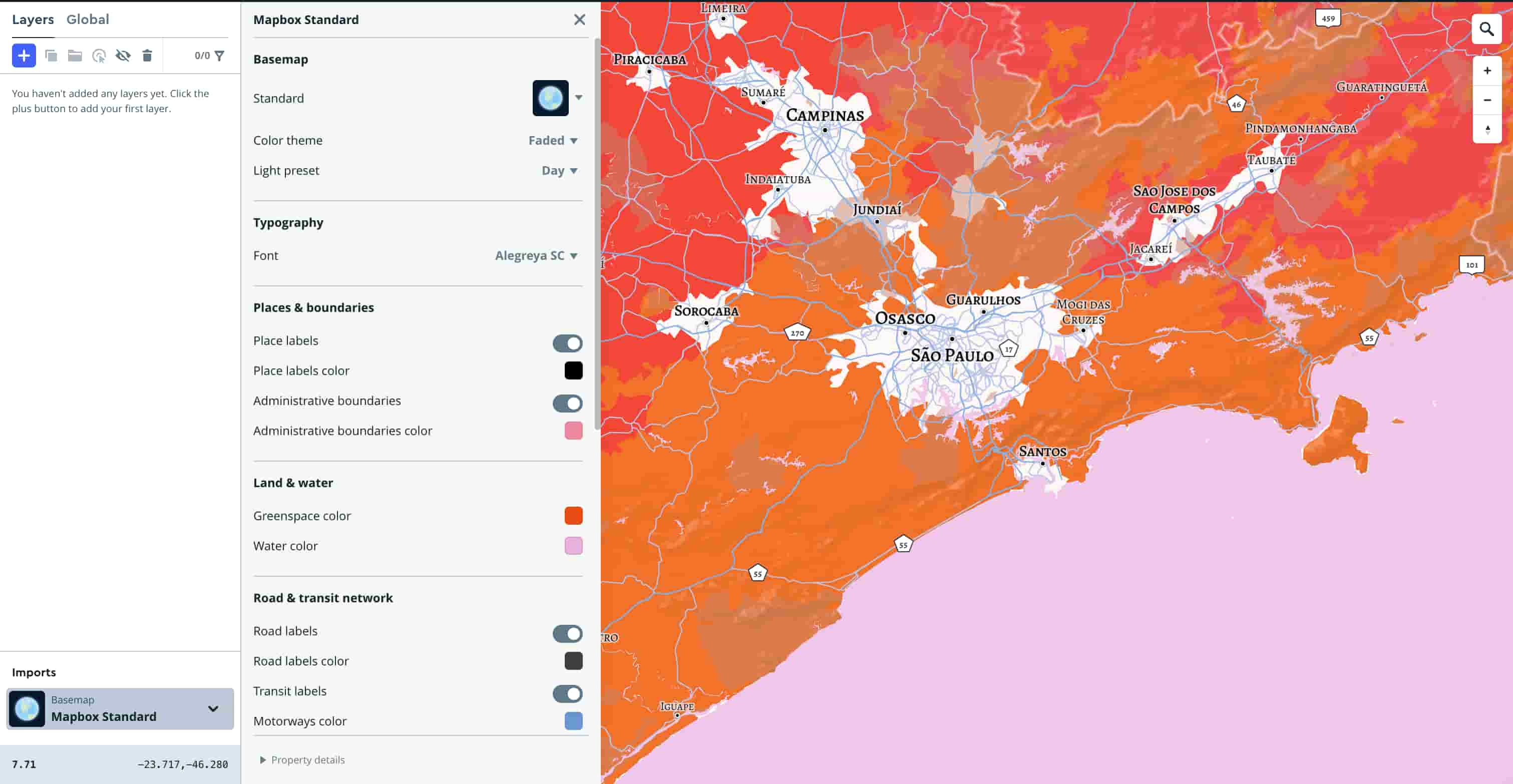 Tutorial exploration 4 – Experimenting with mapbox colours and fonts